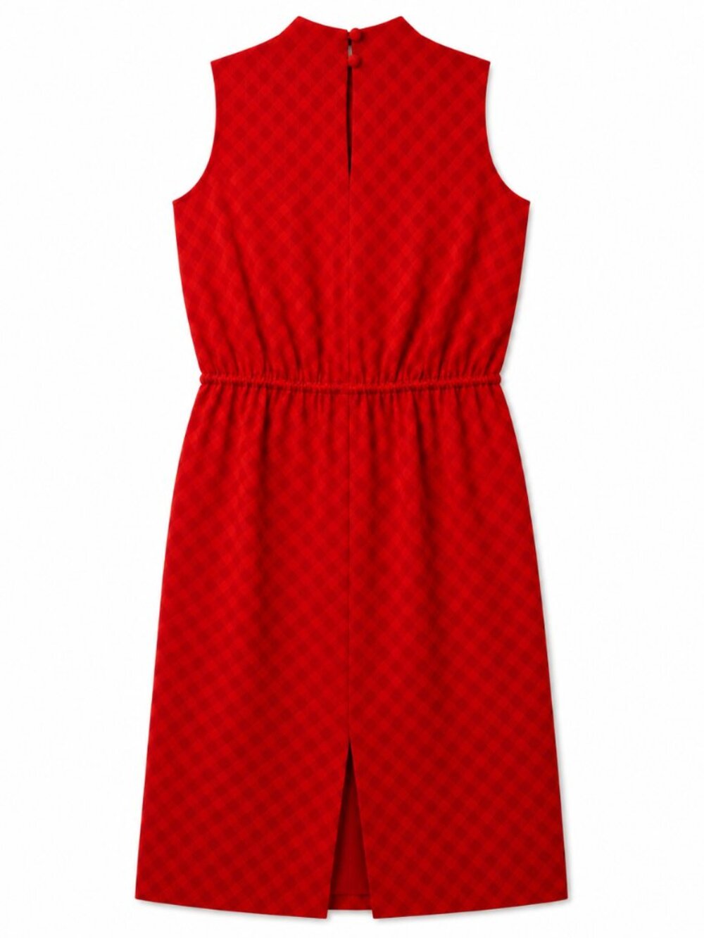 Martin Grant Paris 100% Silk Red Jacquard Sleeveless Dress | Stand Collar | NWT - Picture 2 of 11